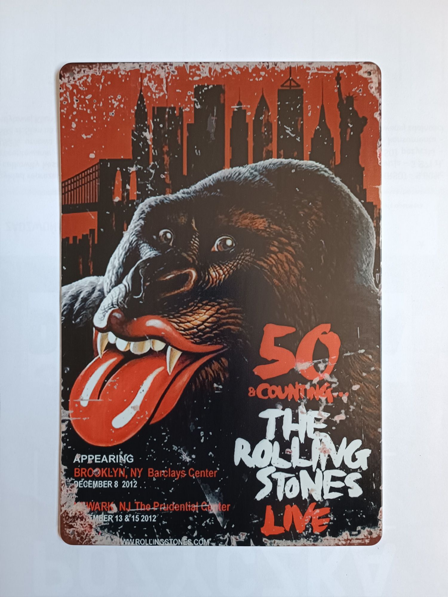 Nowy metalowy szyld The Rolling Stones koncert loft rock bar club pub