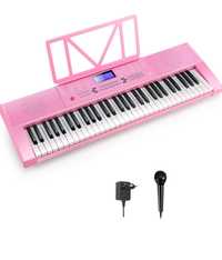 Pianino elektryczne keyboard różowe