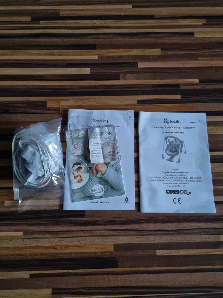 Huśtawka bujaczek INGENUITY zasilanie sieciowe. Nowe!!!