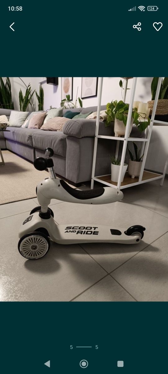 Hulajnoga 2w1 Scoot and ride szara