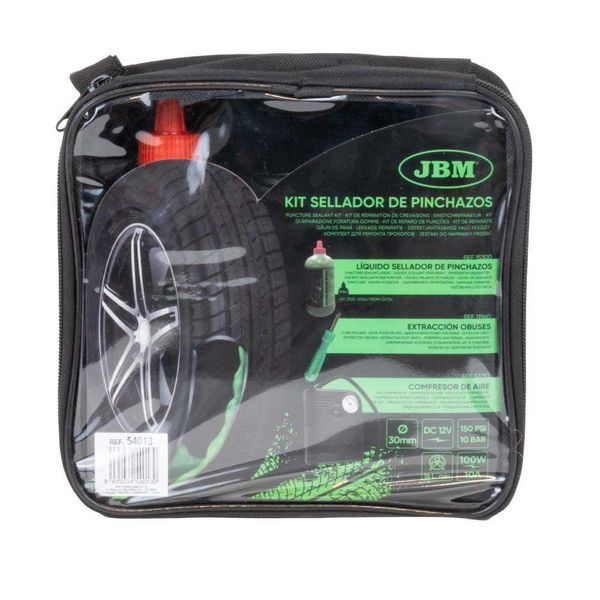 Kit reparação furos pneus - Liquido + saca + compressor " tipo slime "