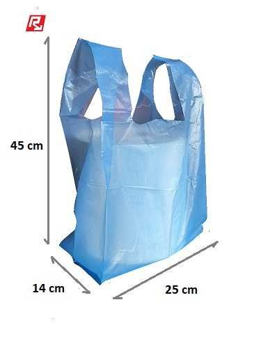 reklamówka zrywka 25/45 niebieska HDPE torba na zakupy
