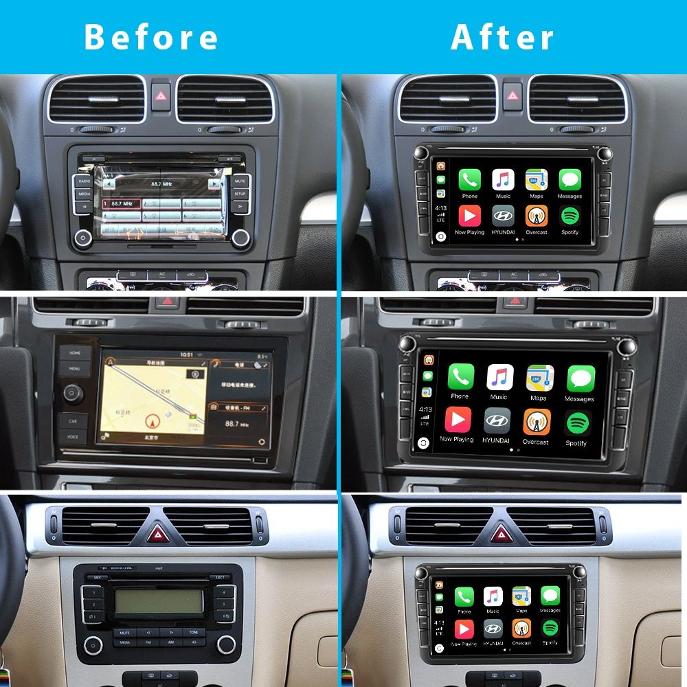 Rádio 2din Volkswagen skoda seat 8" Carplay Android auto Mirrorlink