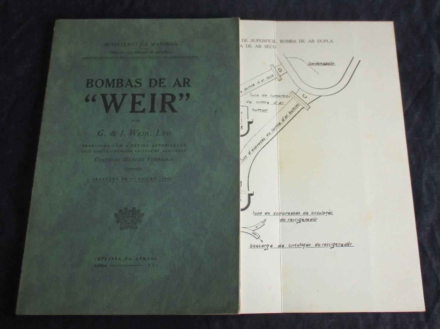 Livro Bombas de Ar Weir Imprensa da Armada 1931