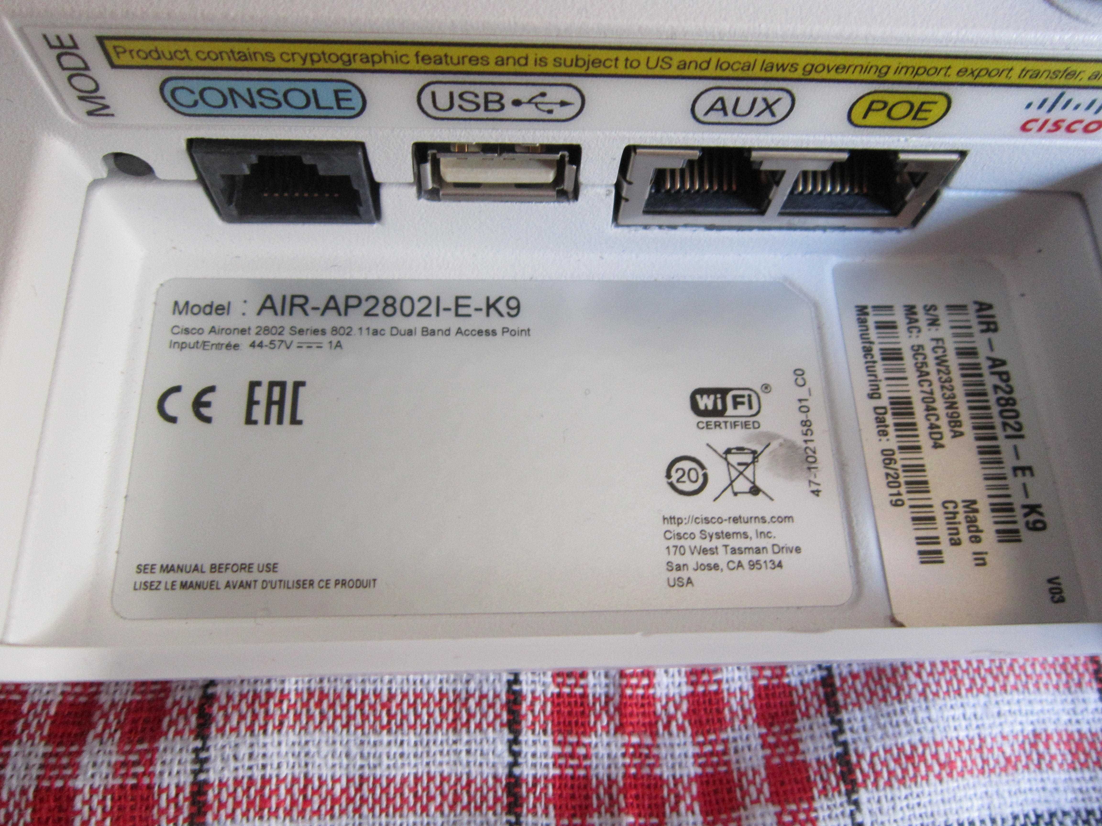 Access Point CISCO Air-AP2802I-E-K9 Zasilany z POE