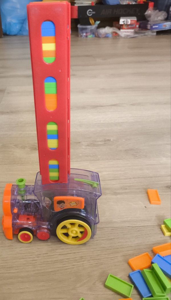 Lokomotywa domino elektryczna układanka pociąg 3+