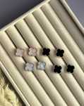 Сережки з конюшиною в стилі Van Cleef (Ван Кліф), клевер медична сталь