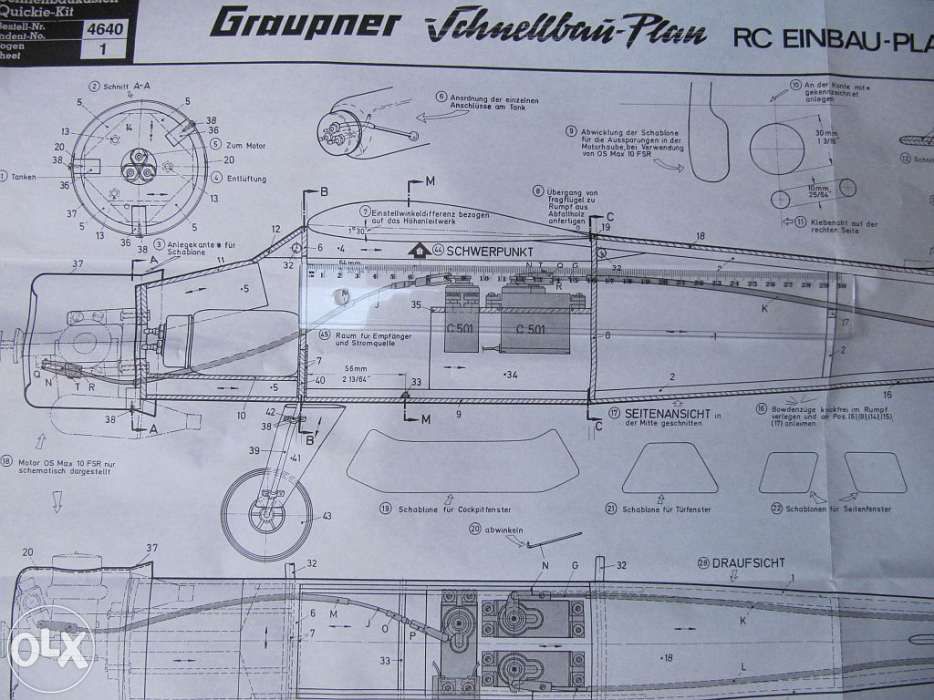 Aviao Graupner Beaver RC clássico 80cm c/ motor e electronica novos