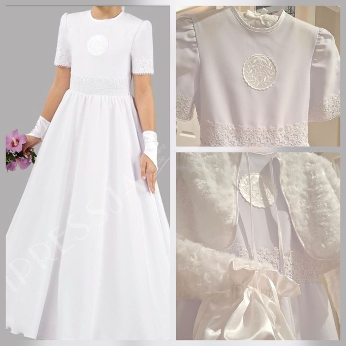 *Impressja* cudna sukienka alba komunijna bolerko torebka halka 140