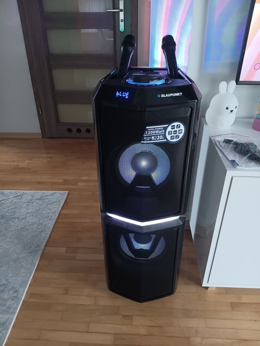 Głośnik 1200w imprezowy przenośny bateria mikrofony wynajem