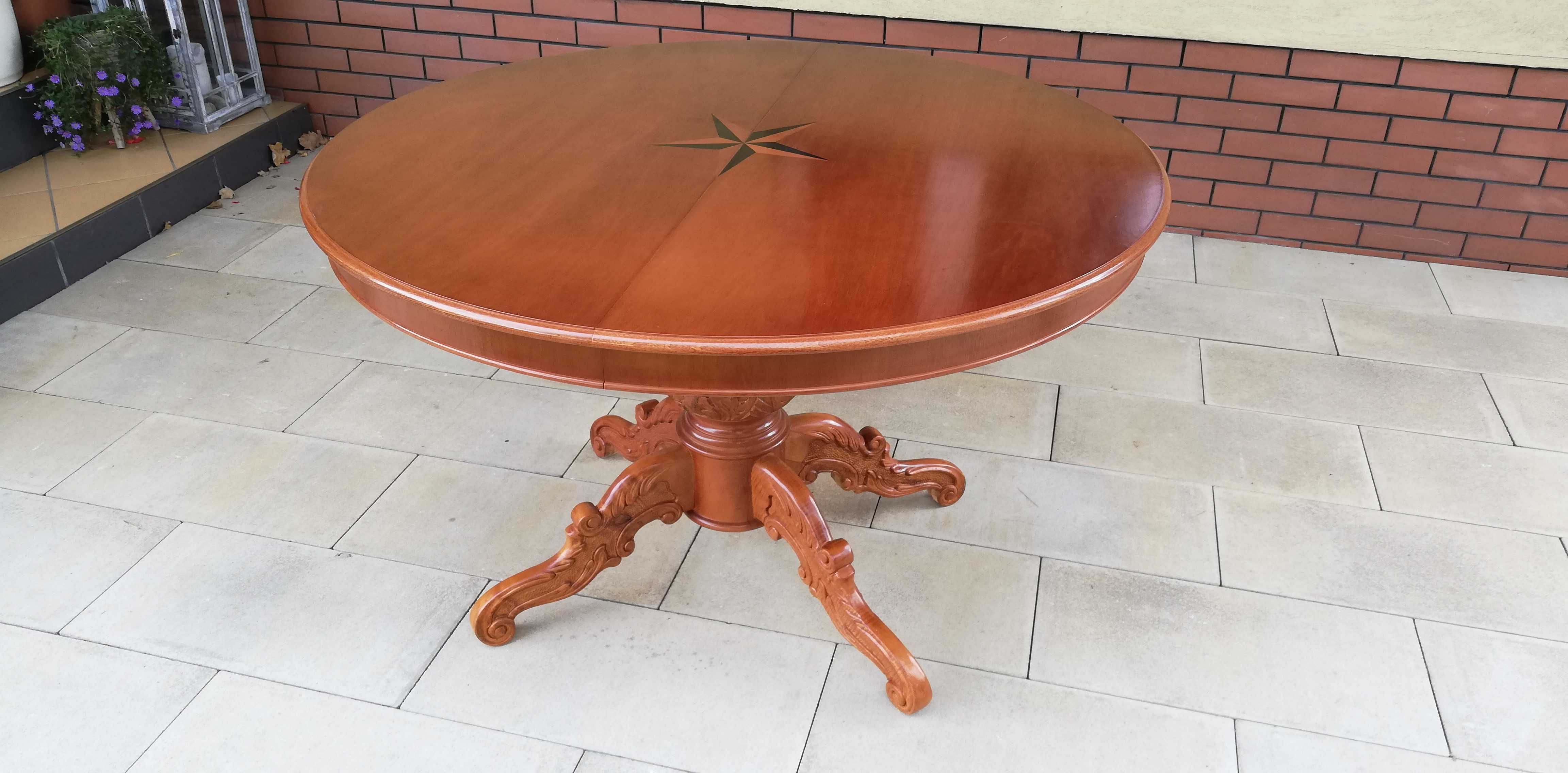 Stół drewniany prostokątny stylowy ludwik antyk  stolik okrągły ława