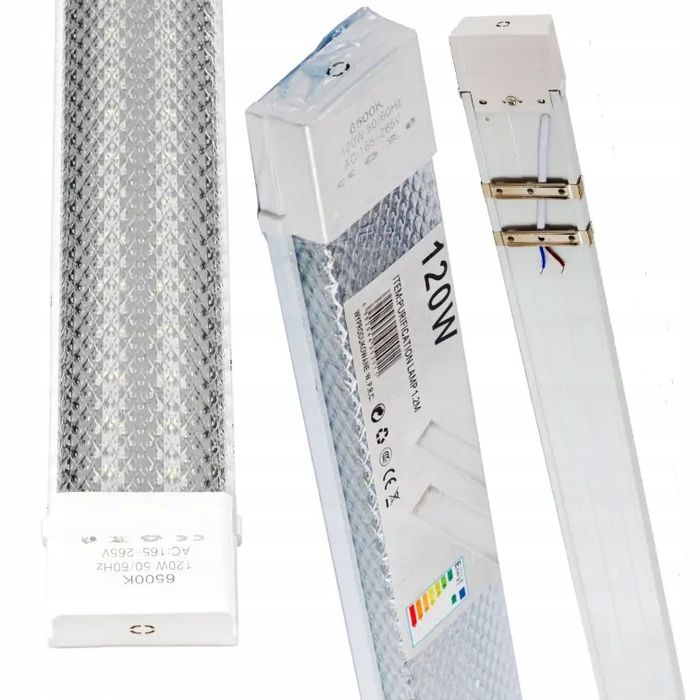 Lampa sufitowa LED 120cm 120W 6500K zimna natynkowa plafon świetlówka
