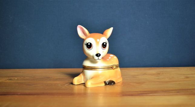 Figurka porcelanowa pozytywka Sarenka, jelonek, Bambi- Limoges