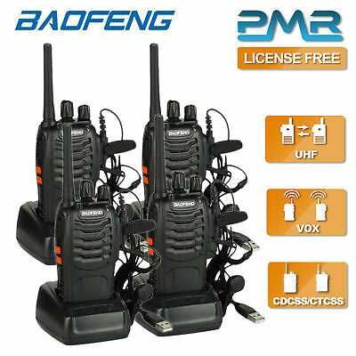 Pack 4x Walkie Talkies - Intercomunicadores Rádio + Acessórios - NOVOS