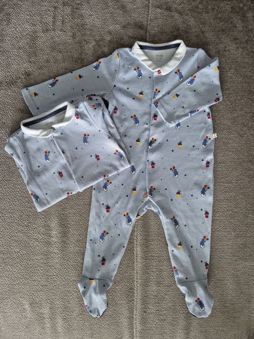 2 pary śpioszków dziecięcych Okaidi r. 59 i 74