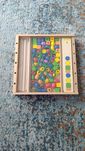 Klocki drewniane montessori viga, zestaw edukacyjny - stan bdb