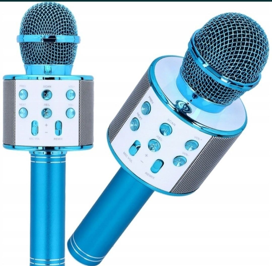 Mikrofon karaoke srebrny NOWY