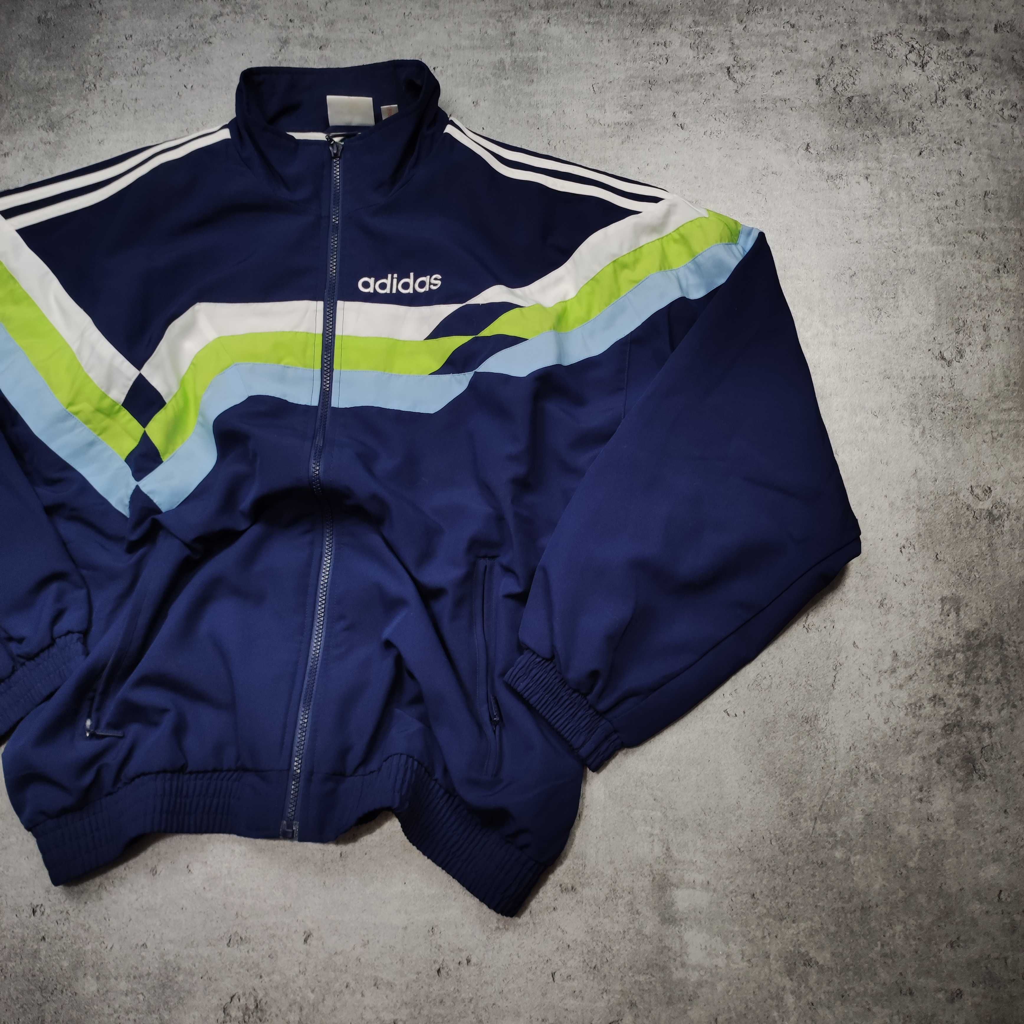 MĘSKA RETRO Vintage Bluza Lata 90 Adidas Rozpinana Kurteczka Wiatrówka