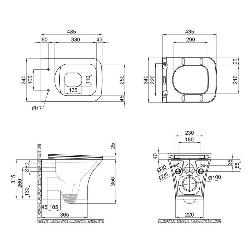 Инсталляция Grohe Rapid Sl + Унитаз QTAP PRESTO QT24332615EW Склад