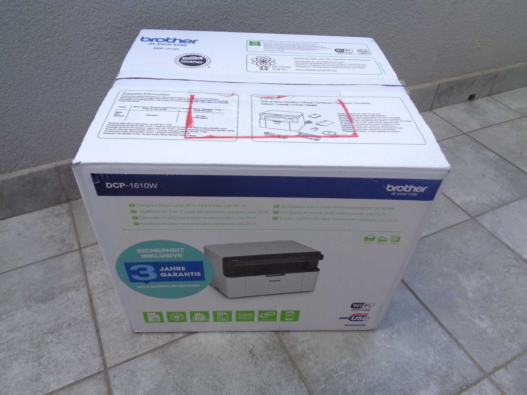 Drukarka laserowa brother DCP-1610 W -jak nowa 139 stron wydrukowanych