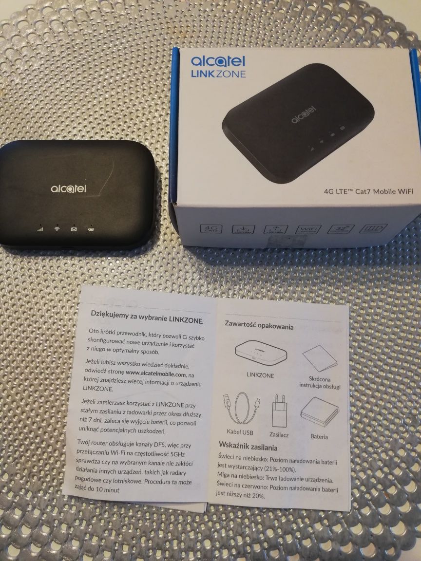 Router mobilny Alcatel Link Zone 4Glte cat7 mobile wifi