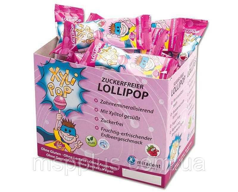 XyliPOP® Lolli - леденец со 100% ксилитом, клубника, 50 шт. (6 г)