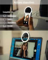 Mini Ring Light para Telemóvel Tablet PC Selfies Videos Youtuber