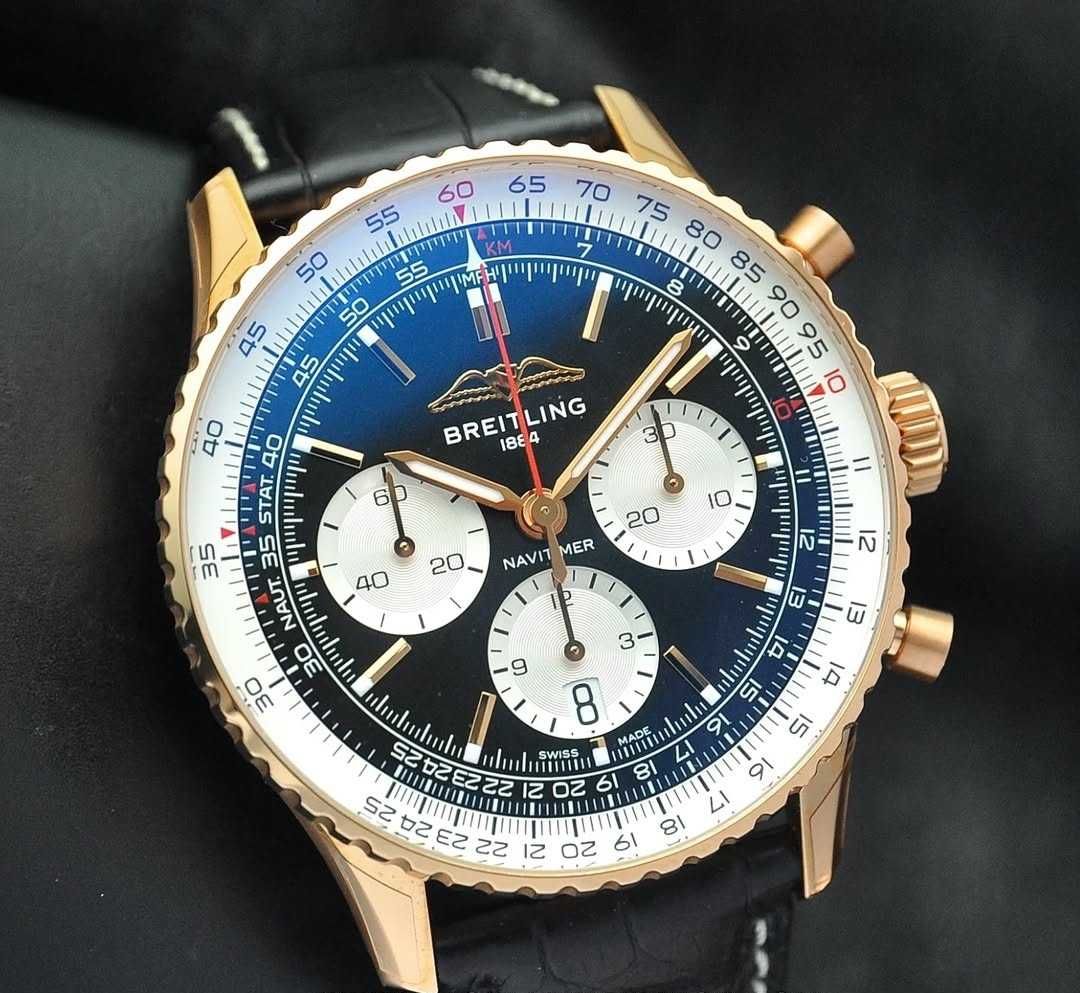 Breitling Navitimer B01 Chronograph 43, Nienoszony, Złoty, Full Set