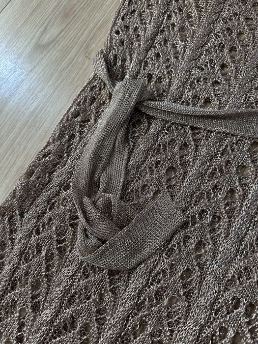 sukienka plazowa zlota rozowe zloto azurowa asymetryczna