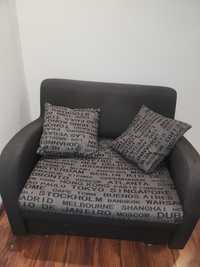 Lóżko, sofa, fotel rozkładany młodzieżowy siwo czarny