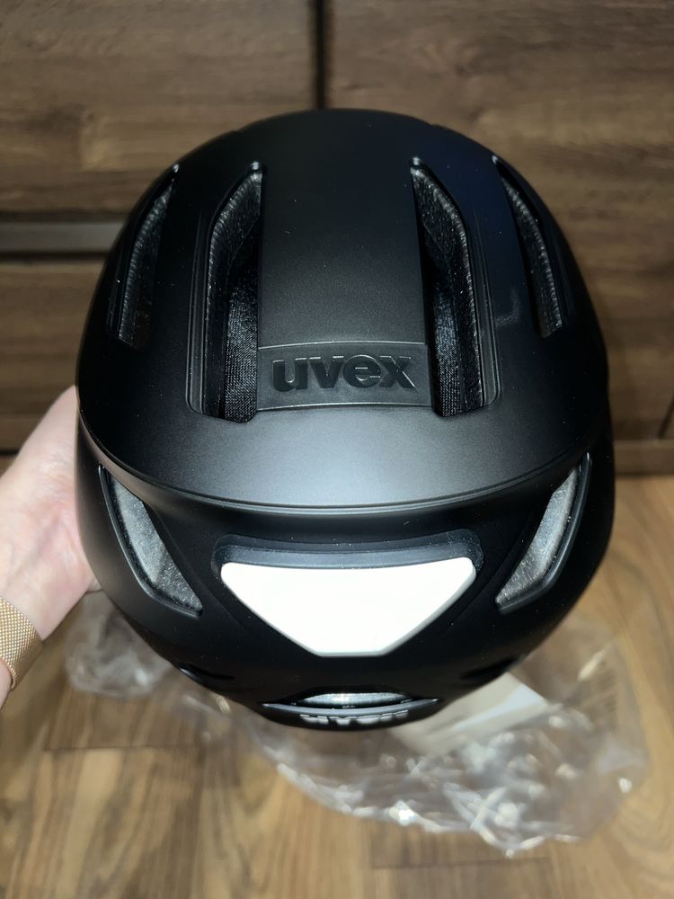 uvex urban planet LED kask do jazdy miejskiej black matt 54-58 cm