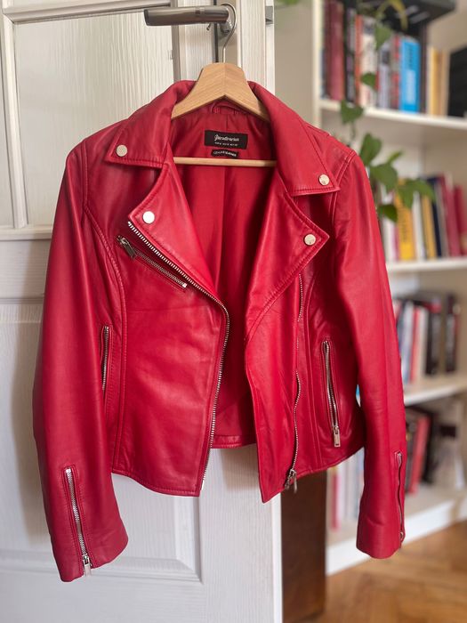 Kurtka ze skóry naturalnej stradivarius s