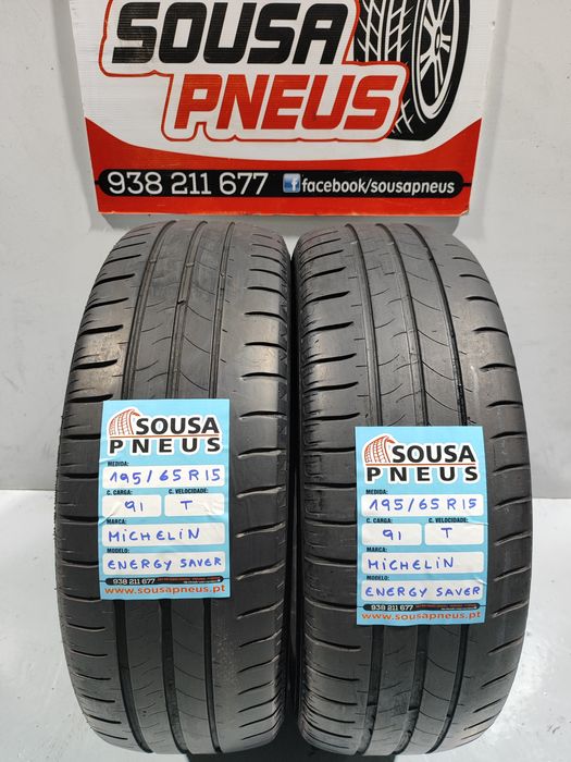 2 pneus semi novos 195-65R15 Michelin 91T - Oferta dos Portes