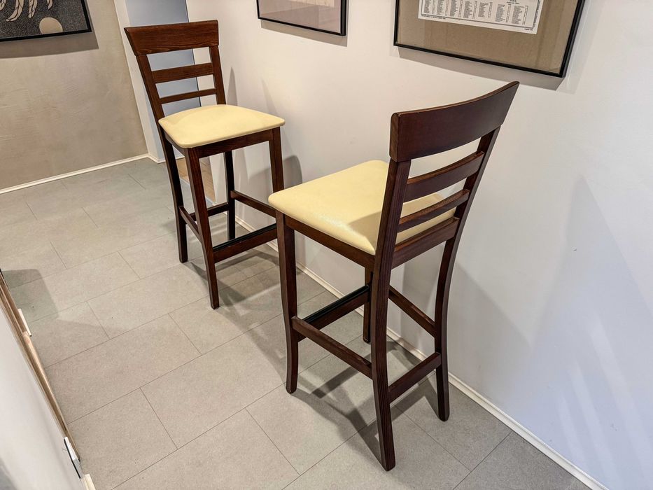 Krzesła barowe kuchenne 2 szt. lite drewno