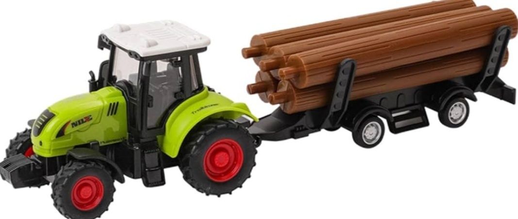 Traktor zabawka zestaw z przyczepą