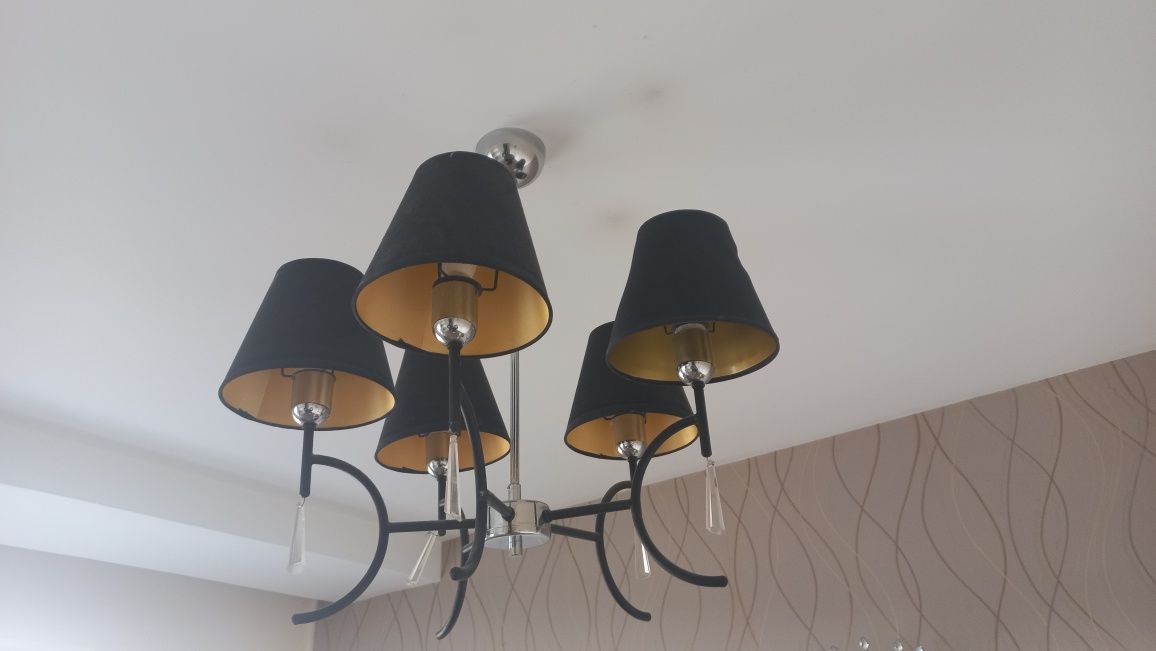 Komplet-Lampa wisząca/żyrandol i kinkiet plus żarówki