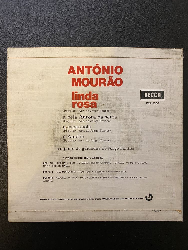 Vinil - António Mourão - Linda Rosa