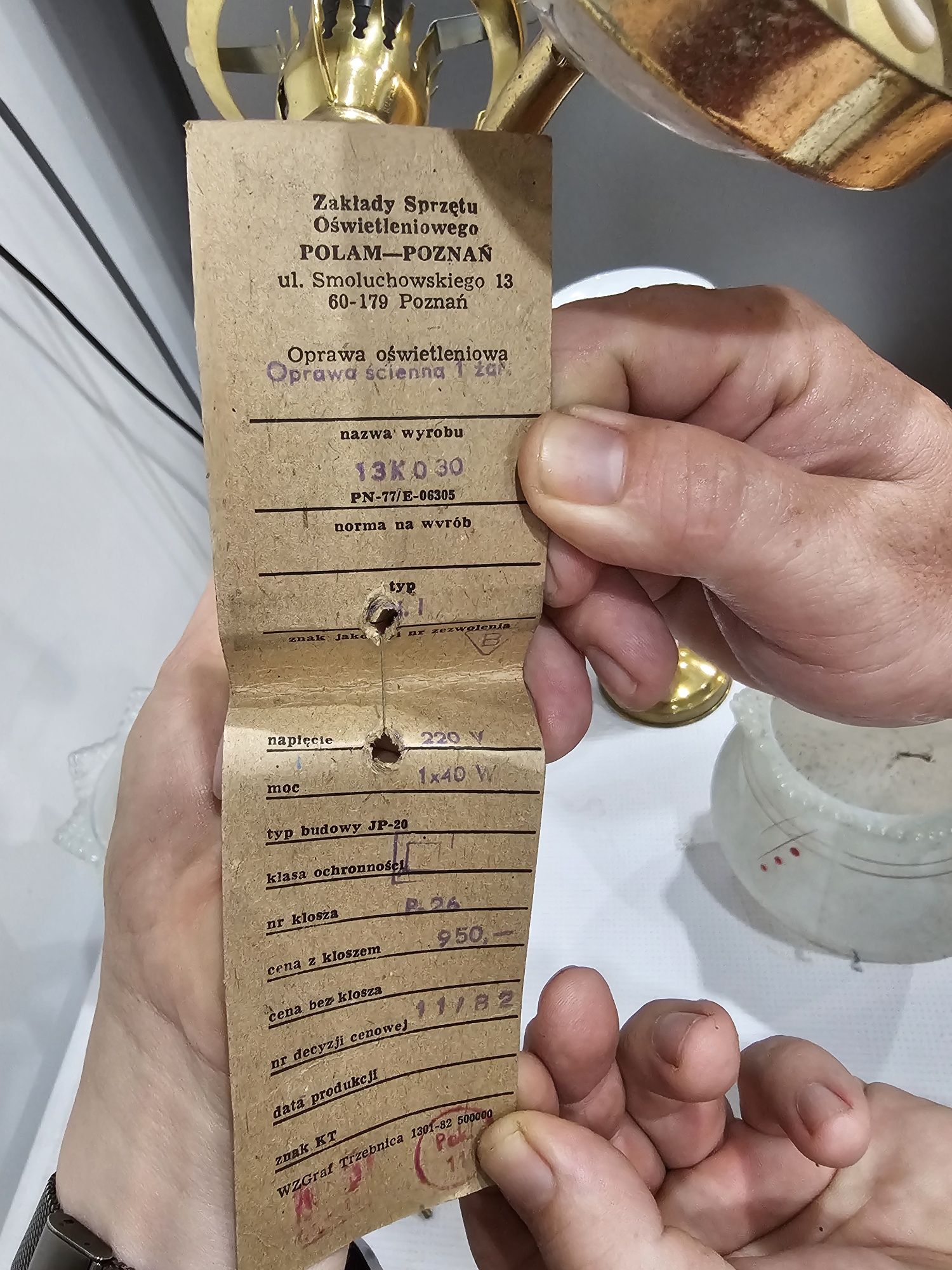 Kinkiet szkolano ceramiczny PRL