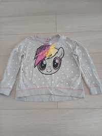 Bluzka Kucyki Pony rozm. 122 + różowy t-shirt H&M rozm. 122/128