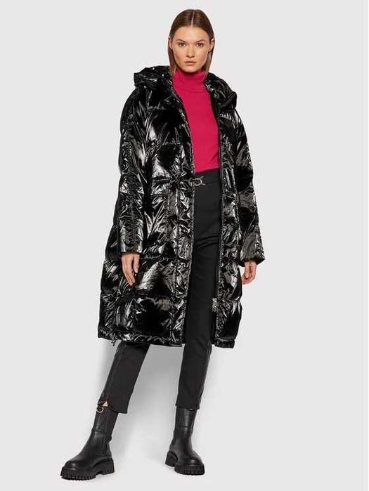 Rinascimento czarna zimowa kurtka pikowana połysk S nowa pasuje M,L