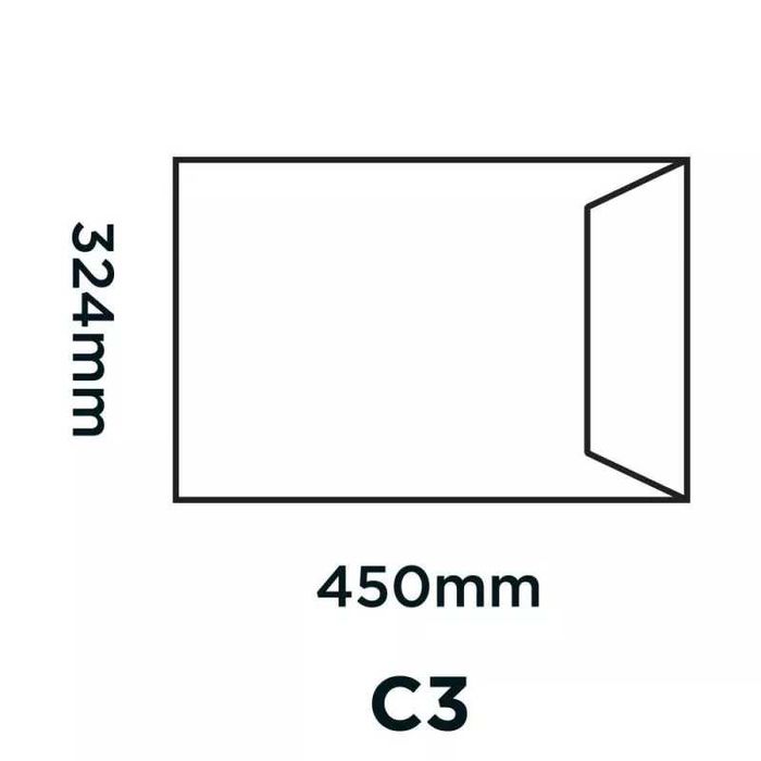 100 białych kopert C3 z tekturowym tyłem z możliwością odklejenia