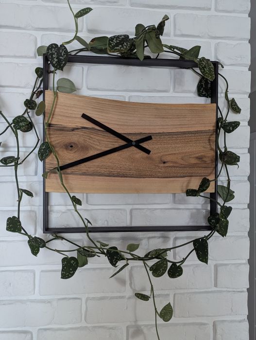 Zegar ścienny, styl loft, ręcznie wykonany, drewno