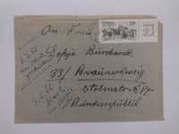 Koperta kartka pocztowa pieczątka poczta Rychtal 1967 znaczek 1965 rok