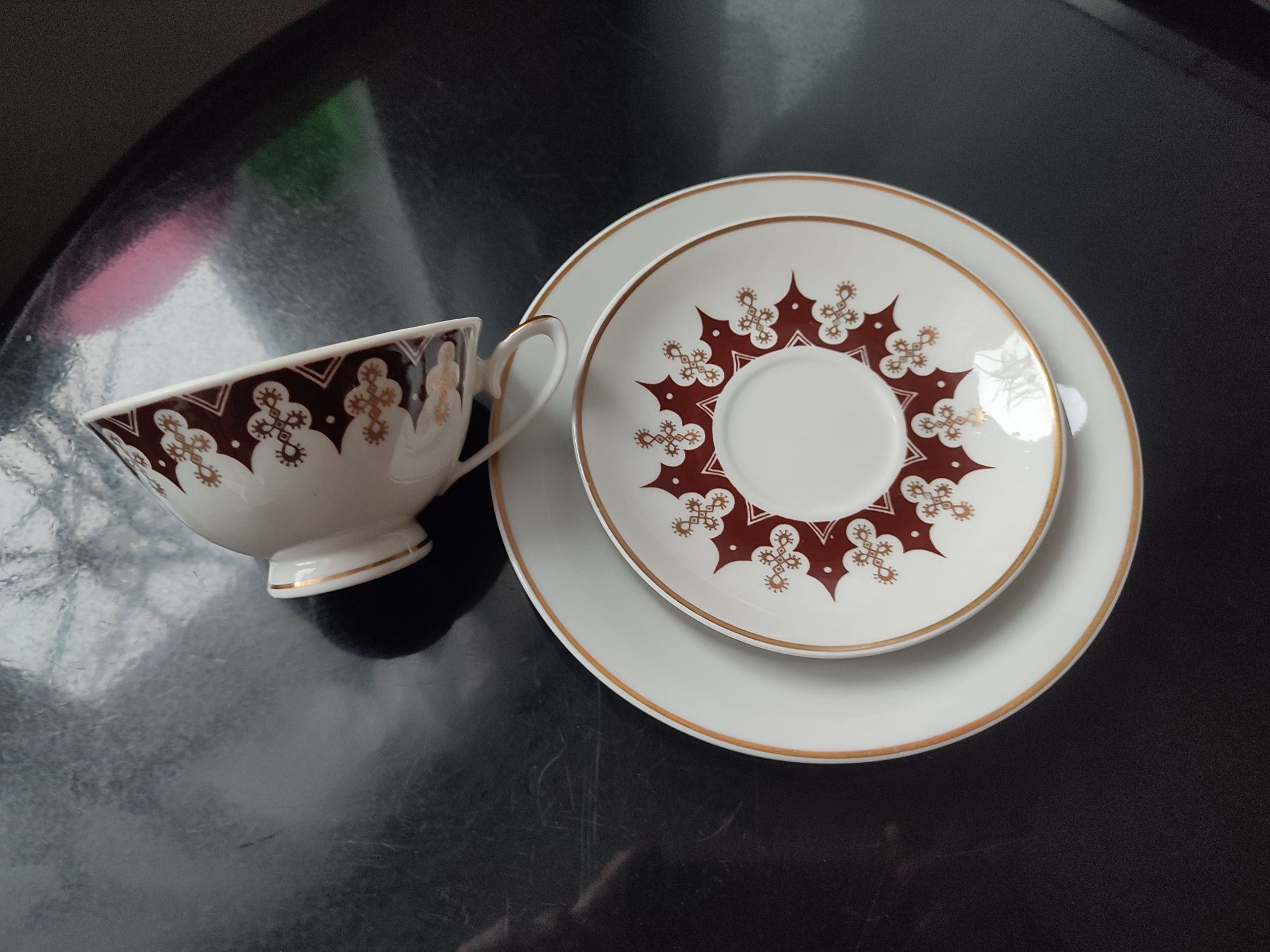 Śliczne stare trio porcelana Lettin