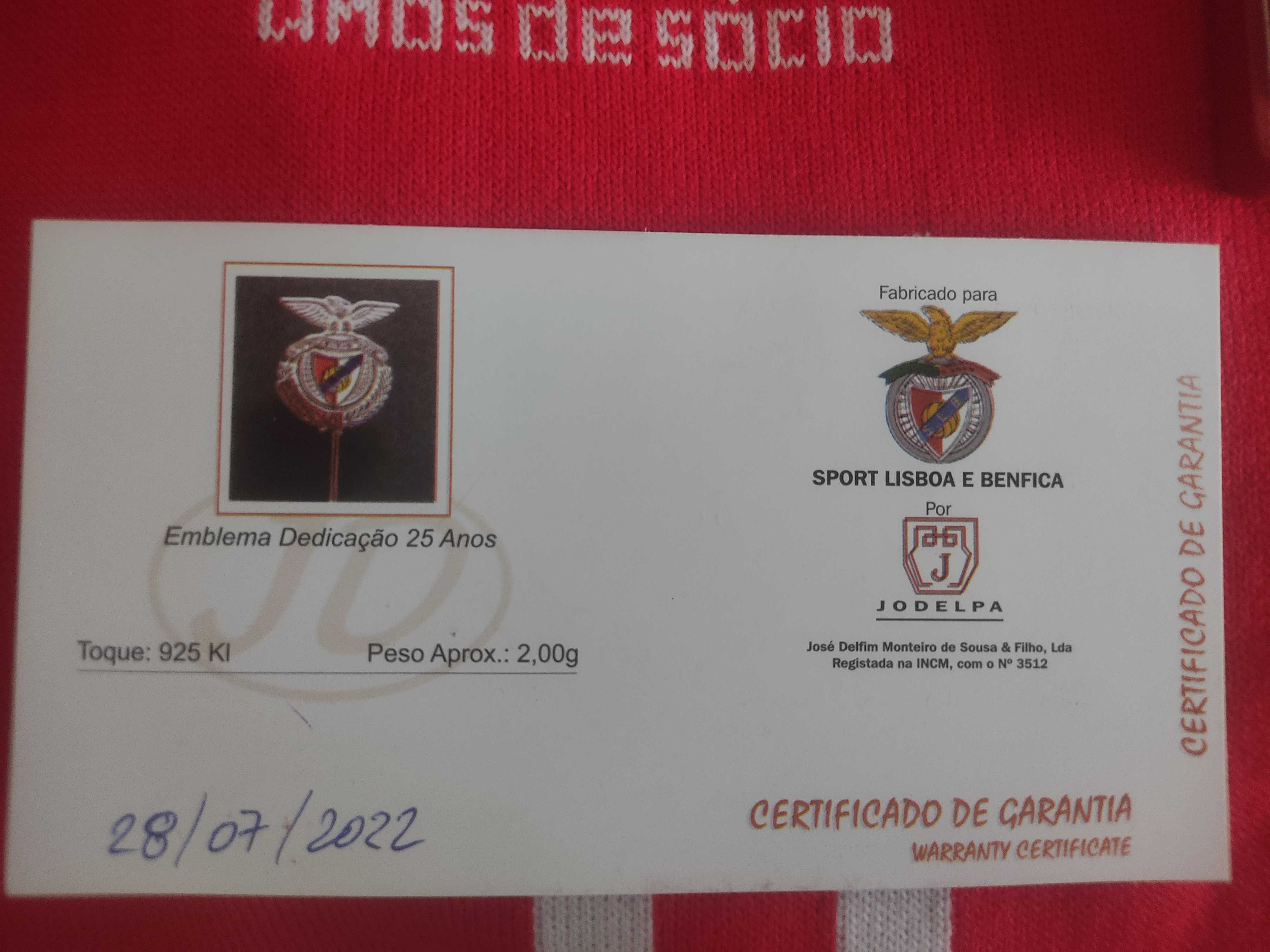 Pin Benfica - 25 anos de sócio