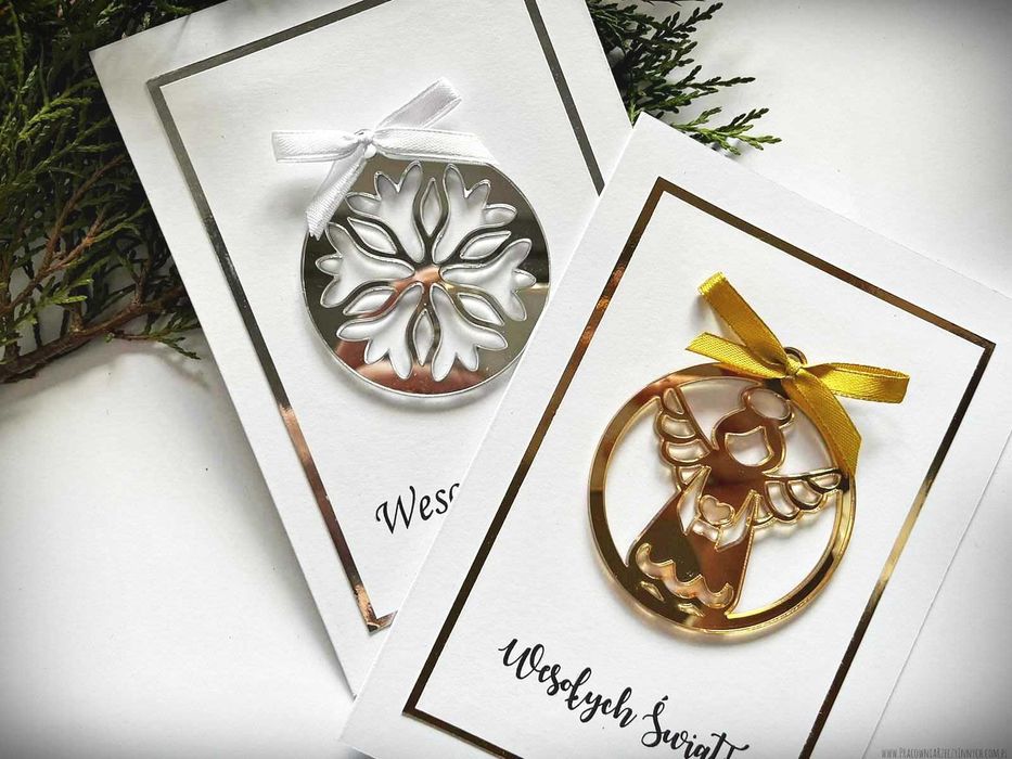 Elegancka świąteczna kartka  glamour