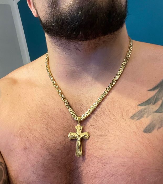 Złoty łańcuch splot królewski 60cm