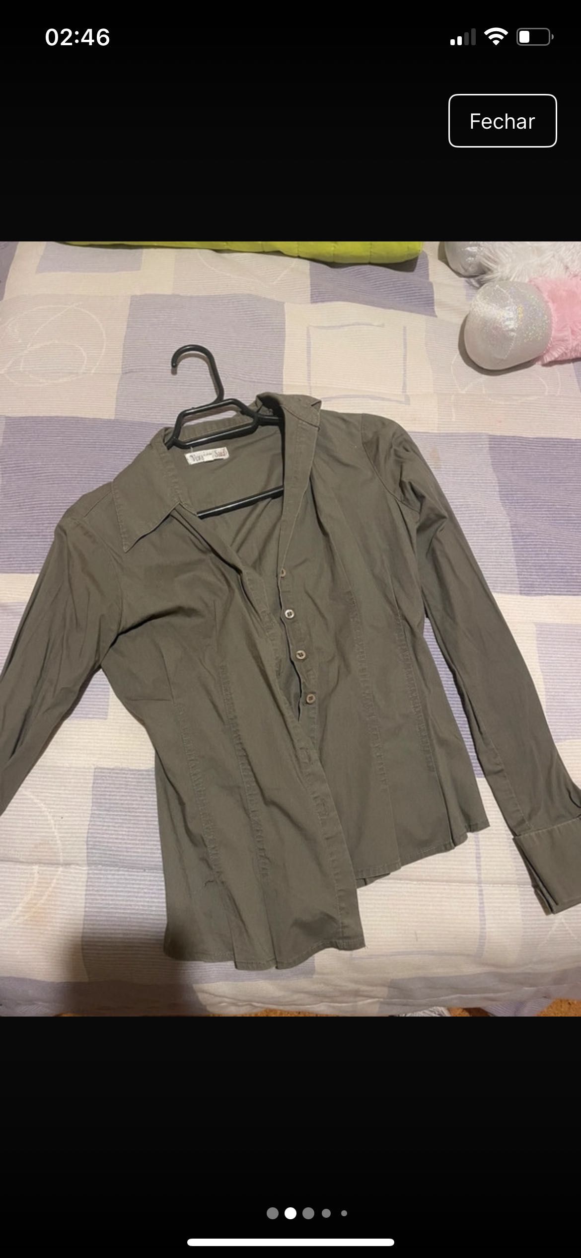Camisa verde tropa justa