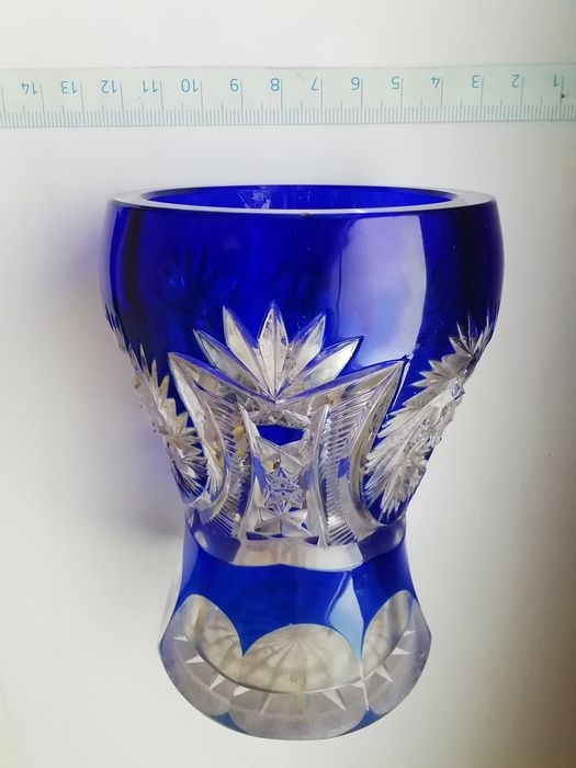 Flakon kryształowy kolorowy dwu warstwowy