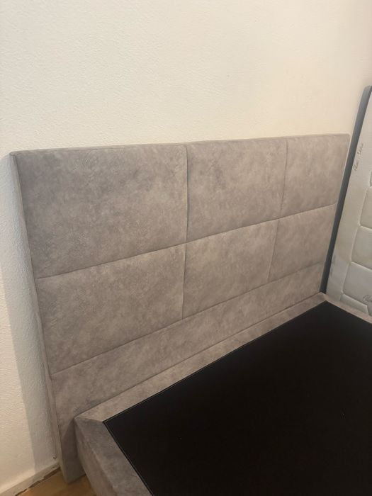 Cama de casal Cinza veludo